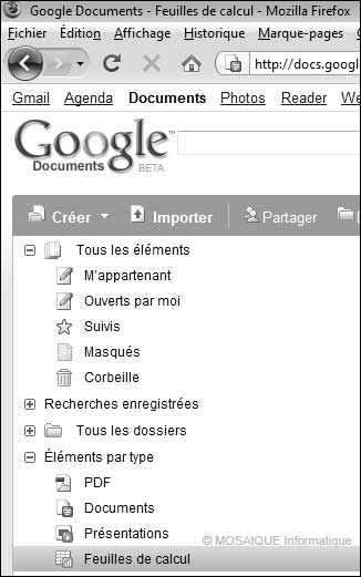 La page Google Documents - Google Sites